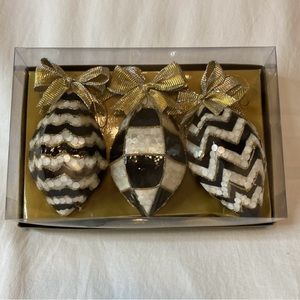 Mackenzie Childs teardrop ornaments set of 3